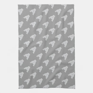 Linge De Cuisine LETTRE Parties scintillant gris argent A