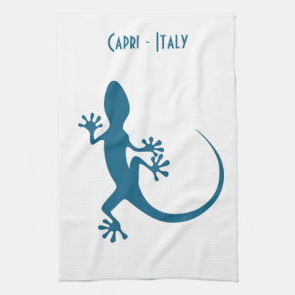 Linge De Cuisine Lézard bleu, geko - Faraglioni, Capri, Italie