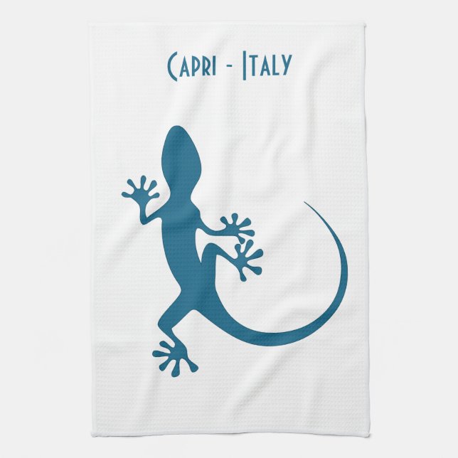 Linge De Cuisine Lézard bleu, geko - Faraglioni, Capri, Italie (Vertical)