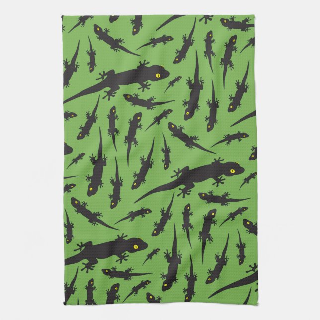 Linge De Cuisine Lézard Leapide Reptile Green Gecko (Vertical)