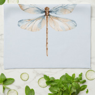 Linge De Cuisine Libellule de rêve bleu blanc d'anniversaire