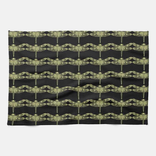 Linge De Cuisine Libellule jaune (Horizontal)