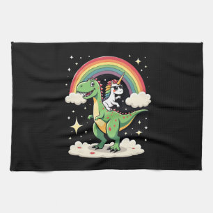Linge De Cuisine Licorne Arc-en-Ciel Chevauchant T rex - Garçons Fi