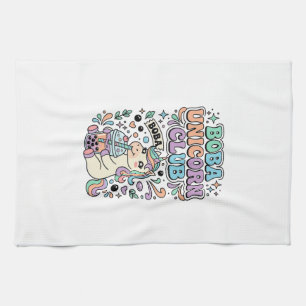 Linge De Cuisine Licorne Boba Licorne Club Kawaii Typographie Desig