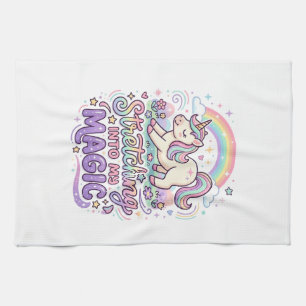 Linge De Cuisine Licorne s'étirant dans ma typographie audacieuse m