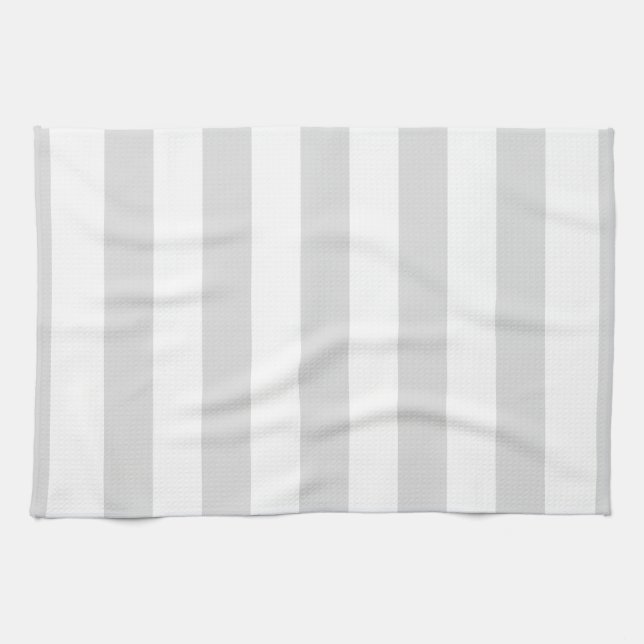 Linge De Cuisine Light Grey and White XL Stripe Pattern (Horizontal)