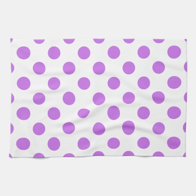 Linge De Cuisine Lilac et pois blancs (Horizontal)