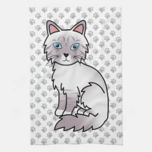 Linge De Cuisine Lilac Point Tabby Birman / Ragdoll Cute Chat & Pât