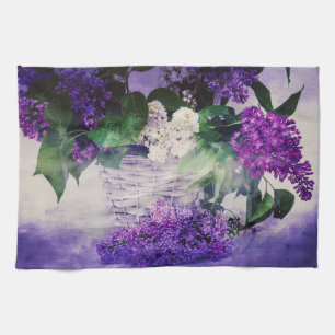 Linge De Cuisine Lilacs et panier
