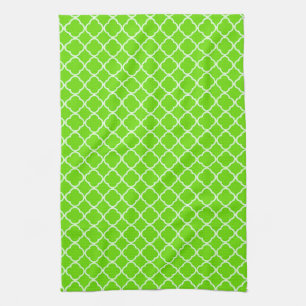 Linge De Cuisine Lime Green Quarterfoil Monogram Cuisine Plat Servi