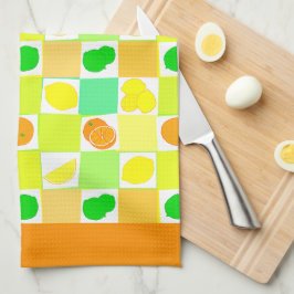 Linge De Cuisine Limme de citron et Oranges Motif Orange Bordure