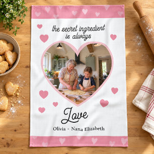 Linge De Cuisine L'ingrédient Secret Est L'amour Photo Personnalisé