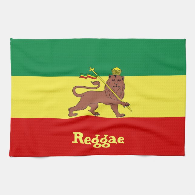 Linge De Cuisine Lion de reggae de Rasta de Judah (Horizontal)
