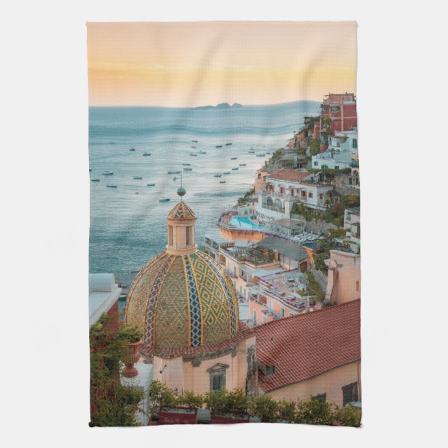 Linge De Cuisine Littoral | Positano, Côte Amalfitaine, Italie (Vertical)