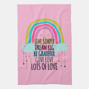 Linge De Cuisine Live Simply Dream Big Be Grateful Give Love