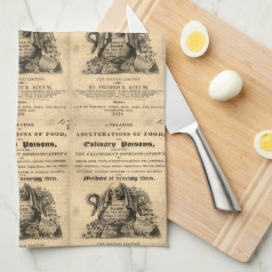 Linge De Cuisine Livre de poisons culinaires de 1820 crâne antique