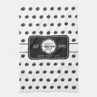 Linge De Cuisine Logo de café personnalisable pour entreprise B&W
