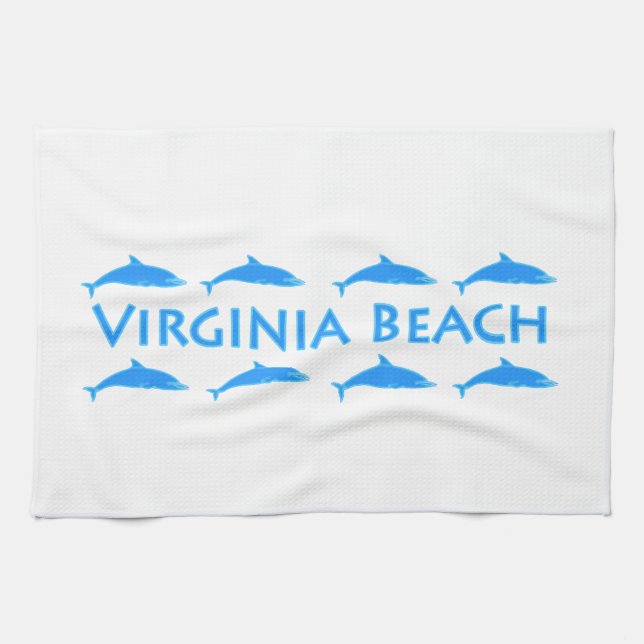 Linge De Cuisine Logo de dauphins de Virginia Beach (Horizontal)