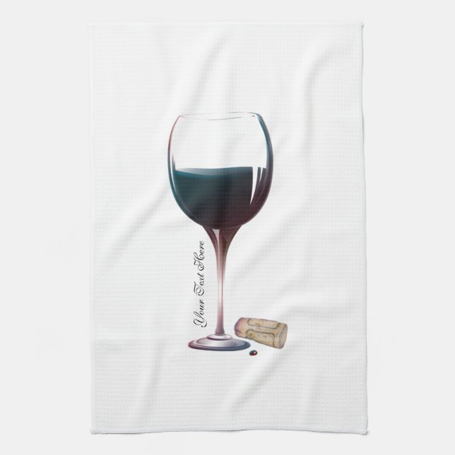 Linge De Cuisine Logo personnalisé par art en verre de vin (Vertical)