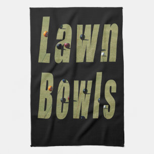 Linge De Cuisine Logo photo de la pelouse Bowls, noir