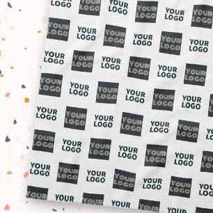 Linge De Cuisine Logo simple à répétition 2   Blanc