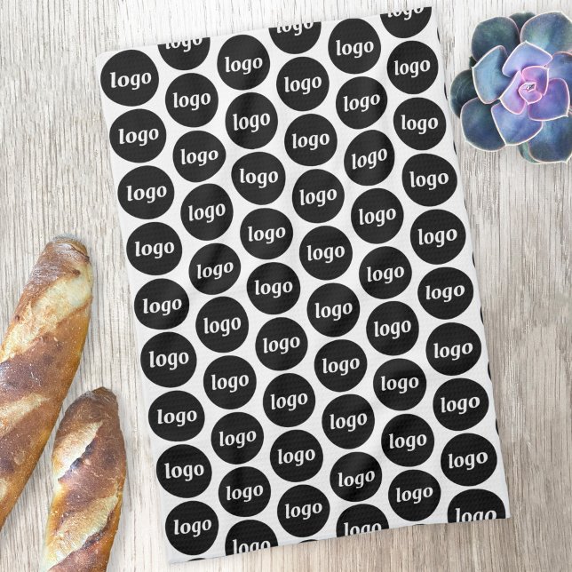 Linge De Cuisine Logo simple Motif Business Promotionnels (Logo pattern business branding promotional kitchen tea towel)