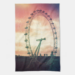 Linge De Cuisine London Eye au lever du soleil