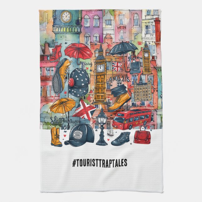 Linge De Cuisine Londres Big Ben Double Deck Bus Westminster Touris (Vertical)