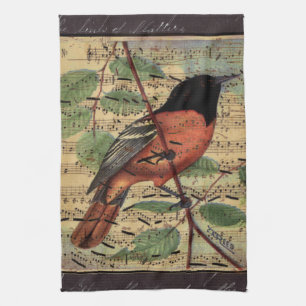 Linge De Cuisine Loriot vintage sur la musique