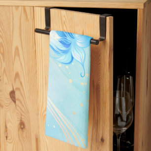 Linge De Cuisine Lotus de radiance sarcelle – Œuvre d'art de la nat