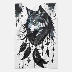 Linge De Cuisine loup, attrapeur de rêves, amulet, talisman, protec