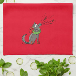 Linge De Cuisine Loup Noël drôle Enfants mignonne