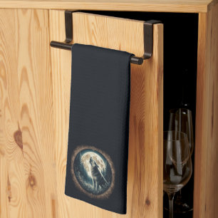 Linge De Cuisine Loup vintage et lune classique