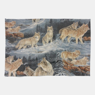 Linge De Cuisine Loups d'hiver
