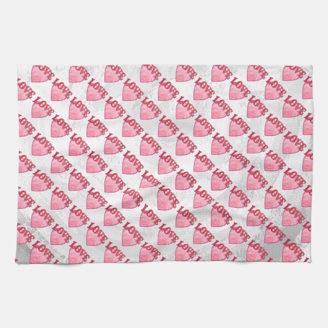 Linge De Cuisine Love Heart Motif (Horizontal)