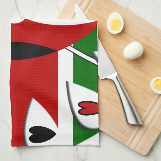 Linge De Cuisine Lovely Hearts Kenya : Drapeau Art Motif (Quart Plié)