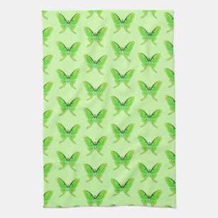 Linge De Cuisine Luna moth sur un arrière - plan vert pâle