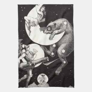 Linge De Cuisine Lune céleste ciel Univers Dieu Nuit Illustration