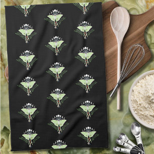 Linge De Cuisine Lune Papillon Céleste Éthéré Vert Mystique