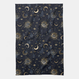 Linge De Cuisine Lunes et Étoiles Célestes