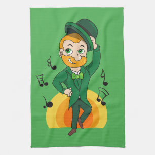 Linge De Cuisine Lutins dansants, dessin animé de la Saint-Patrick