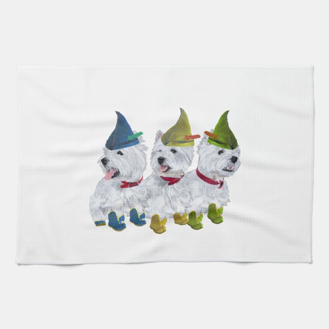 Linge De Cuisine Lutins de Noël (Horizontal)