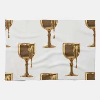 Linge De Cuisine Luxe Kitchen Tea Towels Set: 3D Liquid Gold Flowin