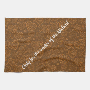 Linge De Cuisine Luxe Moderne Élégant Amour Or Coeur