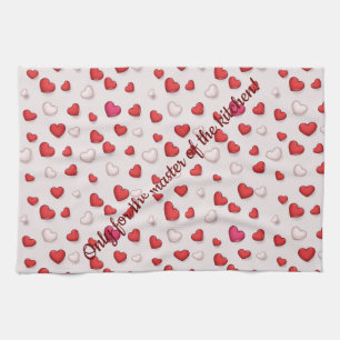 Linge De Cuisine Luxe Moderne Élégant Amour Rouge Coeur