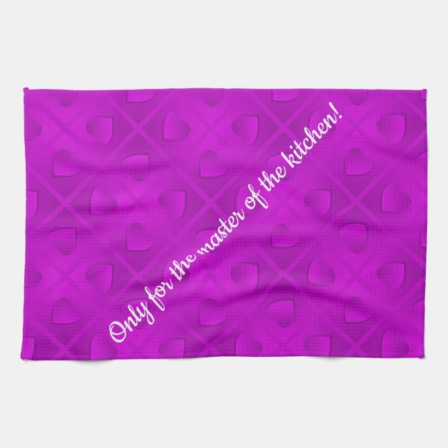Linge De Cuisine Luxe Moderne Élégant Coeur Violet (Horizontal)