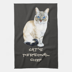 Linge De Cuisine Lynx Point Siamese Chat Chef personnel personnalis