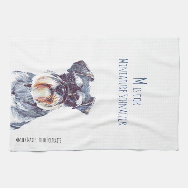 Linge De Cuisine M est pour le Schnauzer miniature (Horizontal)