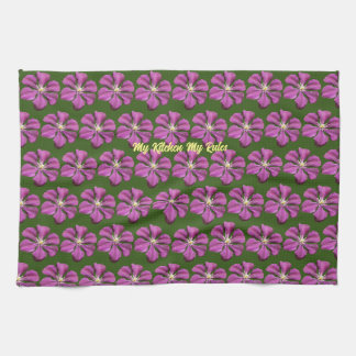 Linge De Cuisine "ma cuisine ma Règle" élégante fleurs pourpres flo