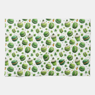 Linge De Cuisine Macaron et trèfle aquarelle de la Saint-Patrick
